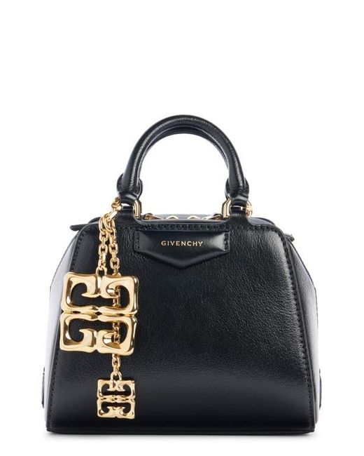 Givenchy Black Nano Antigona Cube Patent Leather Satchel