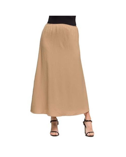 24seven Comfort Apparel Natural Maternity Elastic Waist A-Line Maxi Skirt