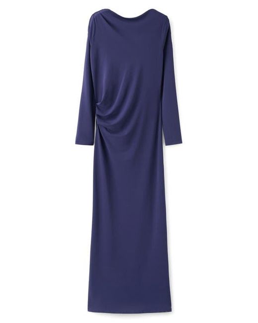 Mango X Kaia Gerber Long Sleeve Drape Asymmetric Gown in Blue | Lyst Mango X Kaia Gerber Long Sleeve Drape Asymmetric Gown in Blue | Lyst