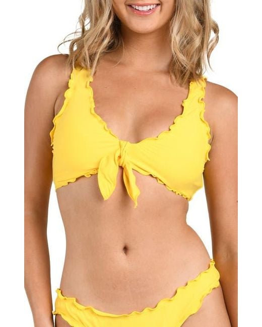 Citrus Yellow Solid Merrow Bralette Bikini Top