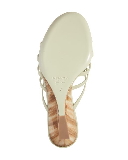 Ferragamo White Anemone Wedge Sandal