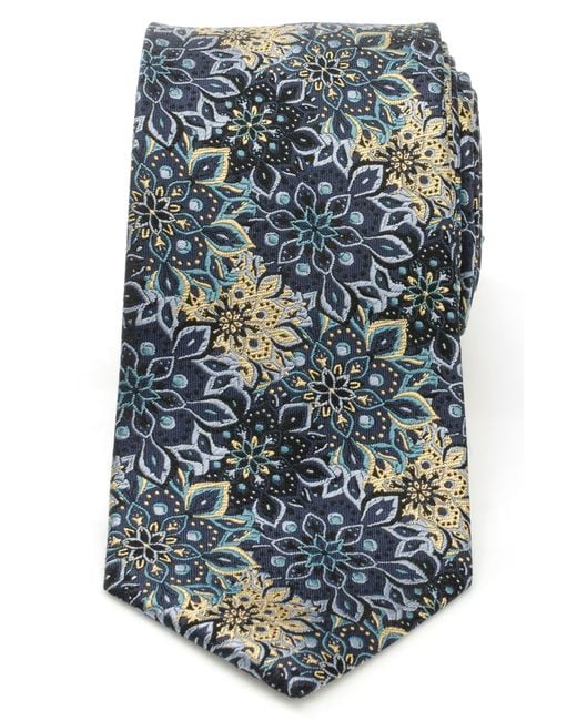 Cufflinks Inc. Blue Kaleido Floral Tan Silk Tie for men