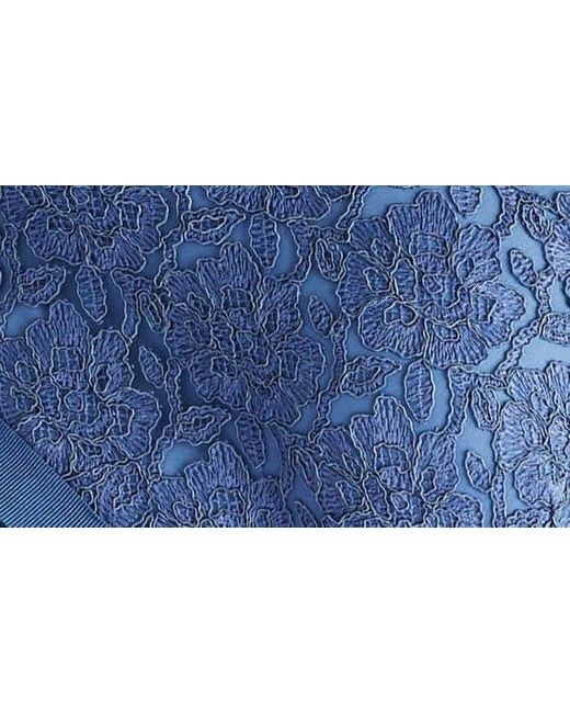 Tadashi Shoji Blue Off The Shoulder Flutter Sleeve Fit & Flare Dress