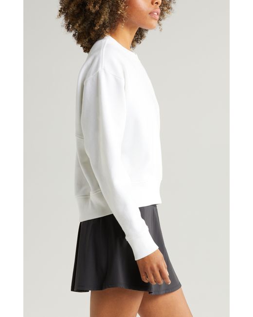 Zella White Cloud Fleece Sweatshirt