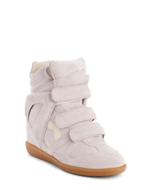 Isabel Marant White Bekett Hidden Wedge High Top Sneaker