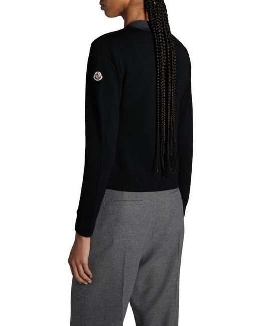 Moncler Black Mixed Media Down Cardigan