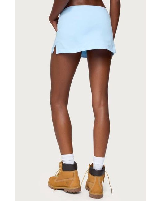 Edikted Blue Bayside Stretch Cotton Micro Skort