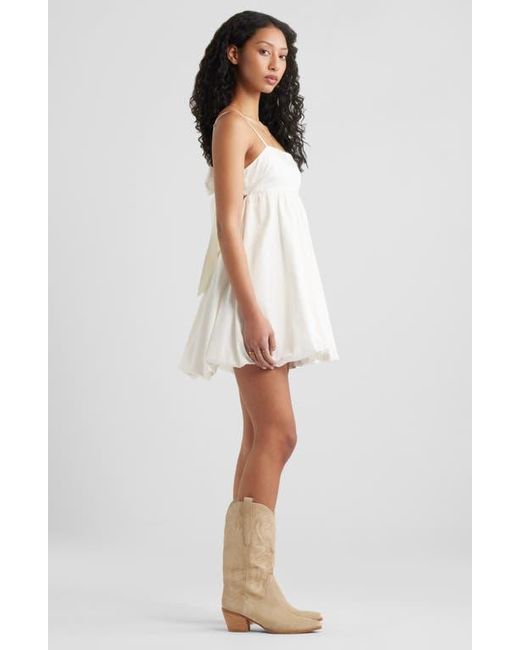 BP. White Bow Back Bubble Hem Minidress