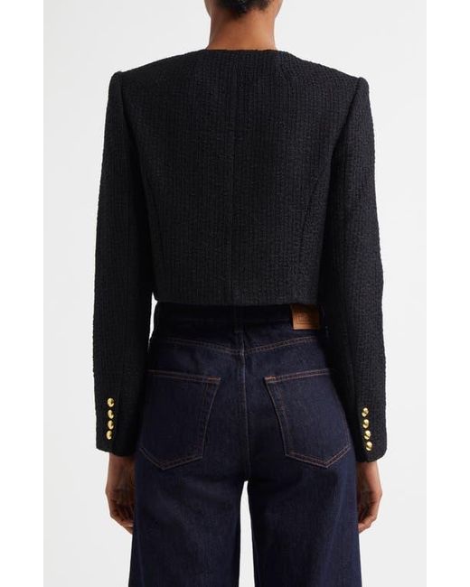 Cinq À Sept Black Auden Crop Tweed Jacket