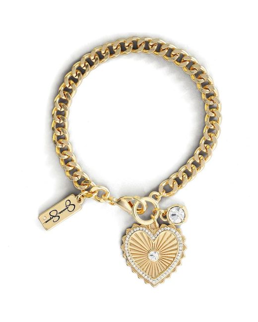 Jessica Simpson Metallic Heart Charm Bracelet