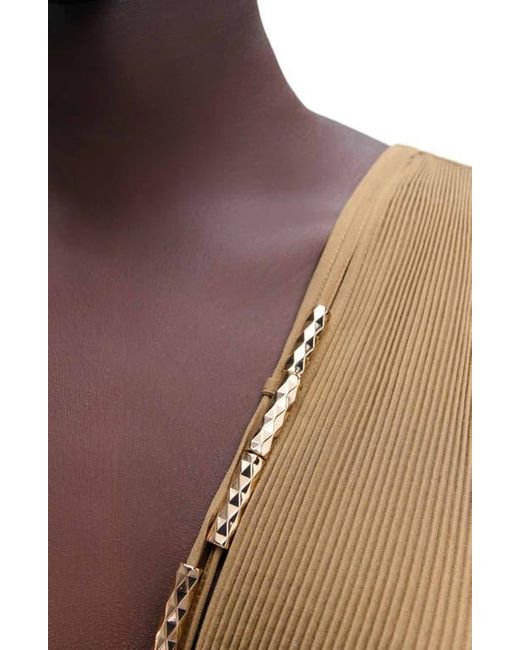 Maje Natural Jewellery Neckline Pleated Dress