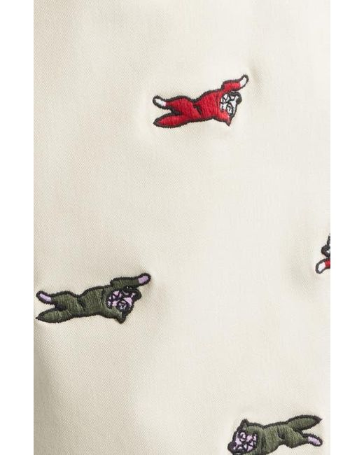 ICECREAM Natural Universe Embroidered Flat Front Cotton Shorts for men