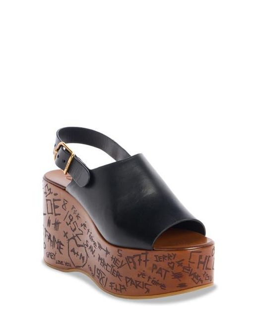 Chloé Black Maxime Platform Slingback Sandal