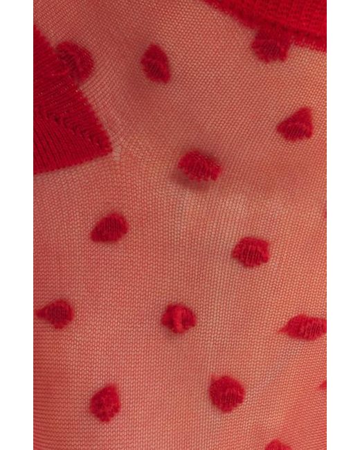 Stems Red Pippa Ruffle Dot Quarter Socks