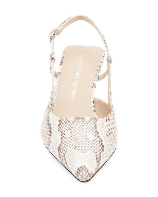 Stuart Weitzman White Vinnie 50 Slingback Pump