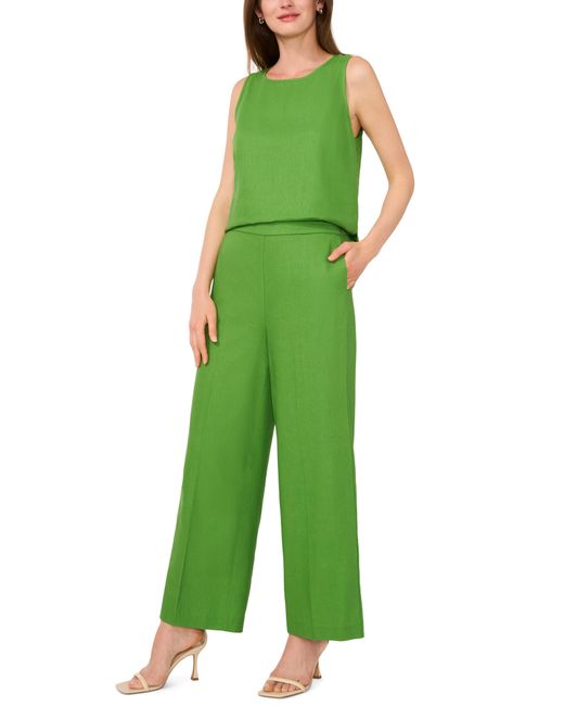 Halogen® Green Halogen(r) Wide Leg Linen Blend Pants