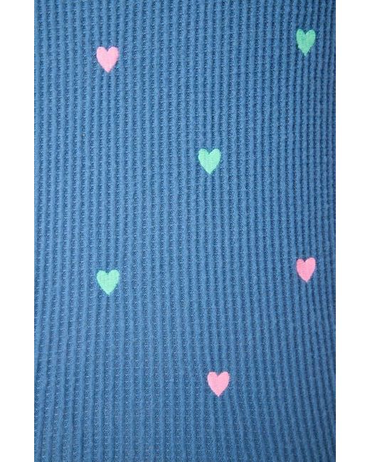 Pj Salvage Blue Love Club Thermal Pajama Shorts