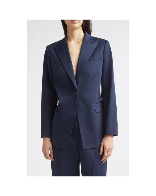 Partow Blue Bow Stretch Cotton Jacket