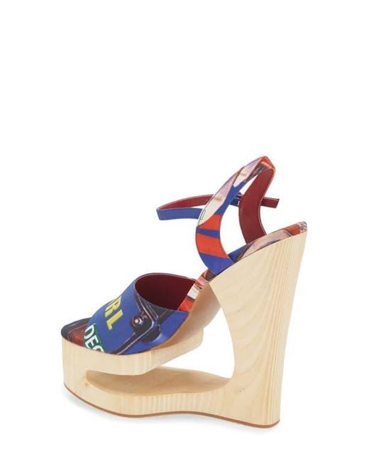 Jeffrey Campbell Multicolor Flag Girl Platform Wedge Sandal
