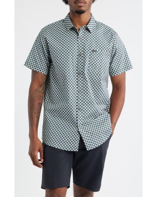 Rip Curl Blue Fun Times Short Sleeve Button-Up Shirt for men