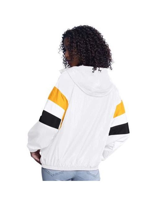 G-III 4Her by Carl Banks White Boston Bruins Game News Oversized Full-Zip Hoodie Jacket