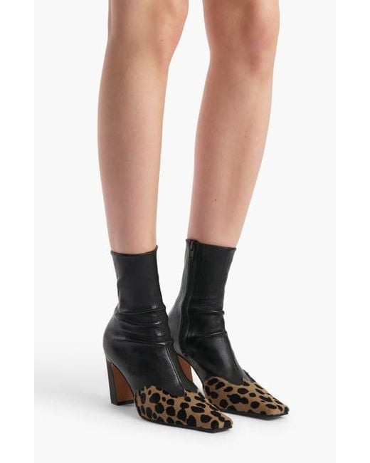 Khaite Black Nevada Square Toe Sock Bootie