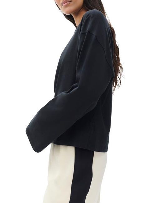 Rag & Bone Blue Kelley Boxy Long Sleeve Cotton Jersey T-Shirt