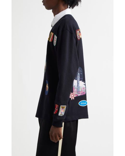 Bode Passport Patch Rugby Shirt in Black for Men | Lyst