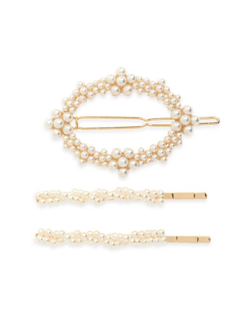 Tasha Assorted 3pack Pearly Bead Hair Clips in White Lyst