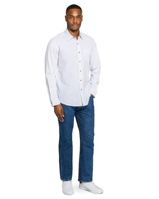 W.r.k. White Reworked Slim Fit Diamond Print Cotton Button-Up Shirt for men