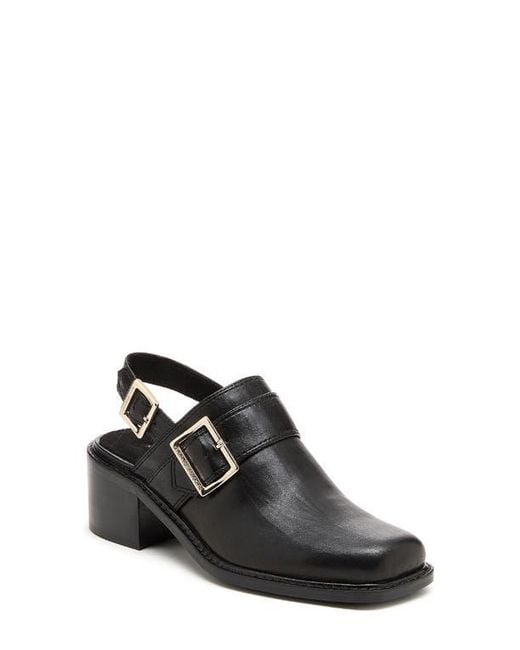 Kelsi Dagger Brooklyn Black Glory Square Toe Slingback Pump