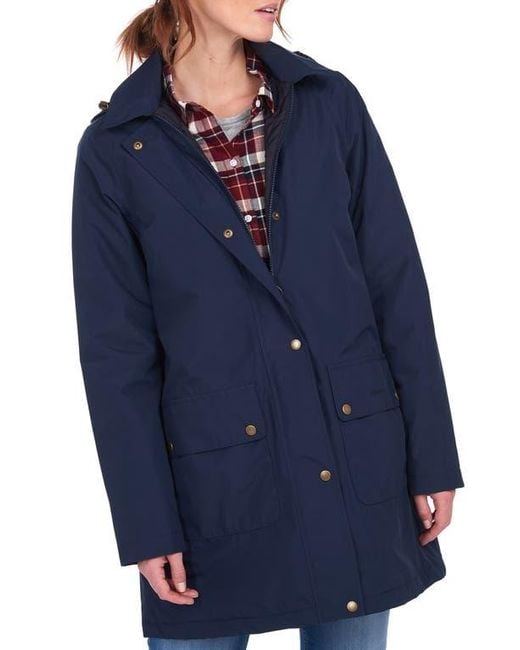 Barbour Blue Pines Waterproof Rain Jacket With Removable Hood