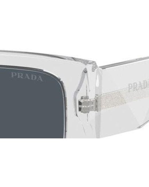 Prada Blue 53mm Rectangular Sunglasses