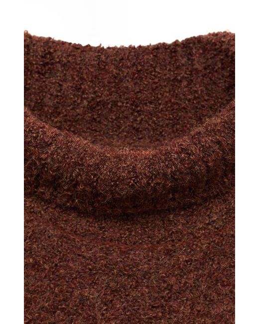 Mango Brown Bouclé Turtleneck Sweater
