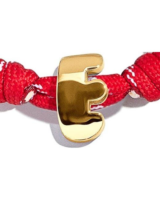 BaubleBar Red Knotty Initial Bracelet
