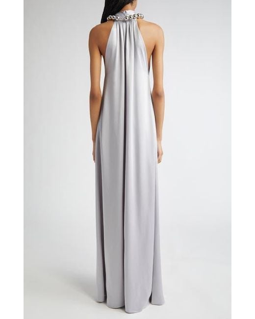 Stella McCartney Gray Sphere Satin Gown