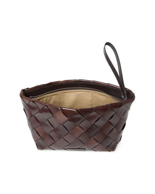 Loeffler Randall Gray Melina Woven Leather Clutch