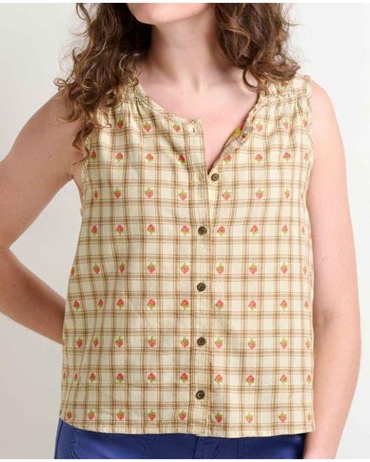 Toad & Co. Blue Manzana Button Front Tank