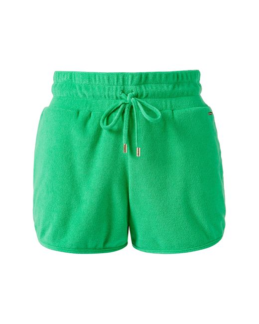 Melissa Odabash Green Harley Cotton Blend Terry Cover-up Shorts
