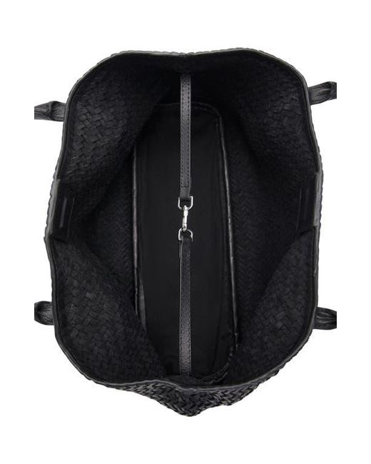 Mango Black Braided Leather Shoulder Bag