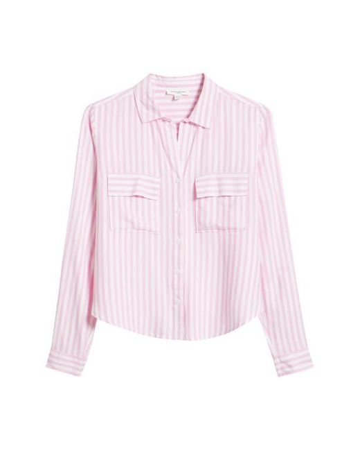 Beach Lunch Lounge Blue Fallon High-Low Button-Up Shirt