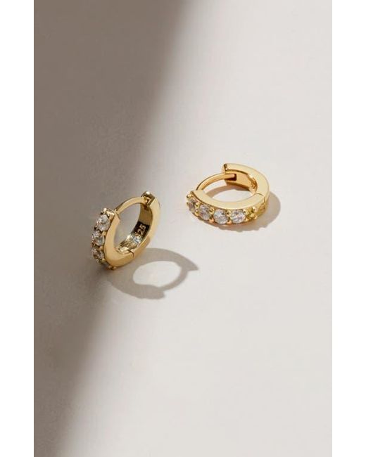 Ana Luisa Metallic Suzanne Cubic Zirconia Huggie Hoop Earrings