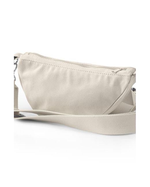 Lands' End White Canvas Crescent Crossbody Bag