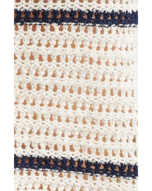 FRAME Blue The Shrunken Stripe Cotton Blend Cardigan