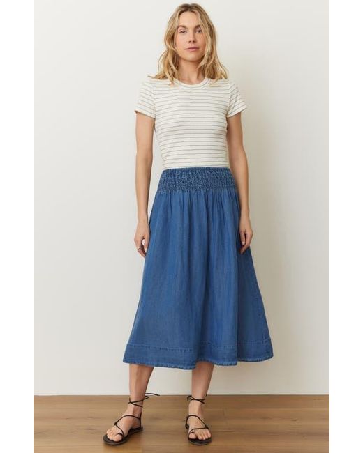 Marine Layer Blue Bea Charm Midi Skirt