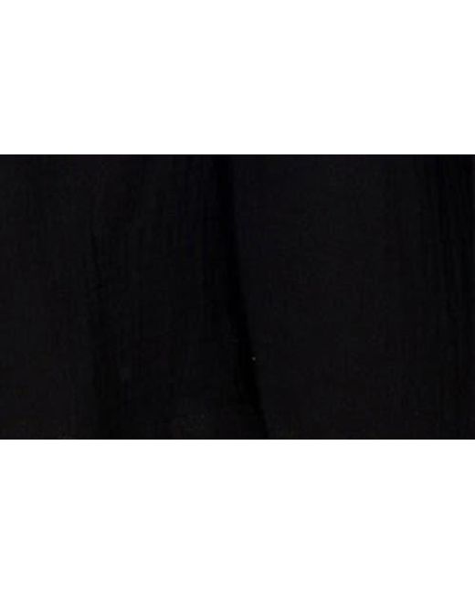 Petal & Pup Black Winny Crinkle Cotton Romper