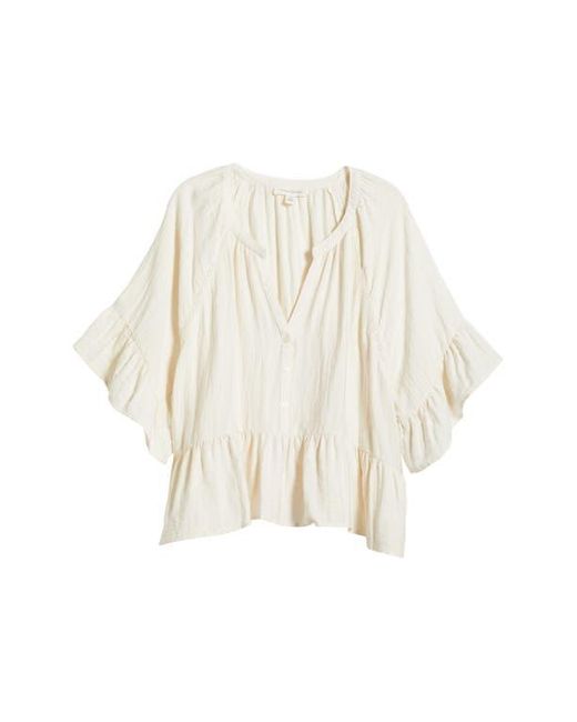 Treasure & Bond White Ruffle Peplum Top