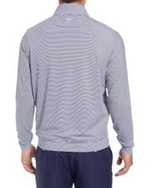 Peter Millar Perth Stripe Quarter Zip Performance Pullover in Blue for Men - Lyst