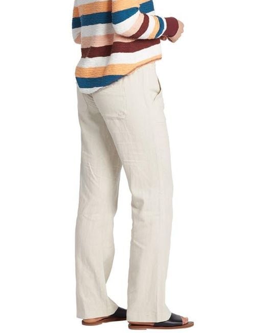 Roxy Natural Oceanside Linen Blend Drawstring Pants