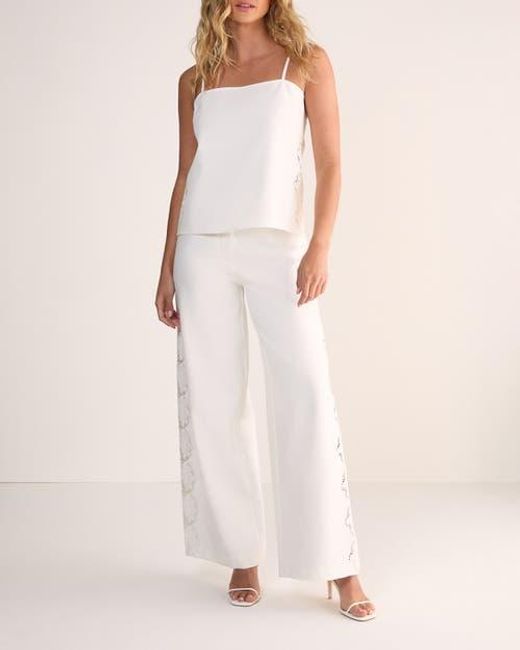Nasty Gal White Tailored Cutwork Side Strappy Top